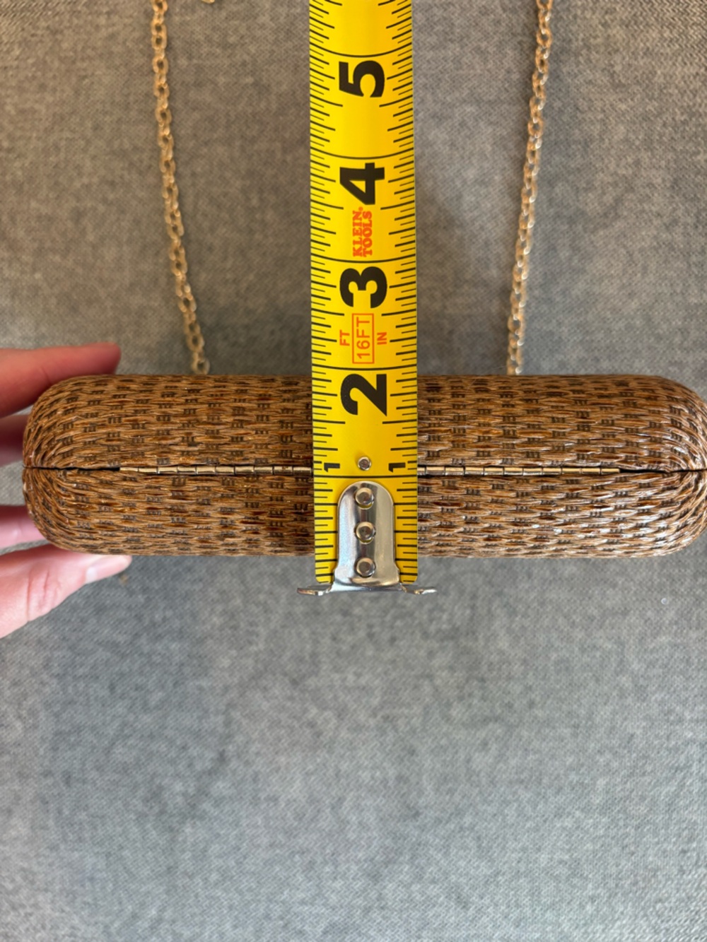 Woven Clutch Crossbody Purse Party Summer Beach Vacation Festival Bag Gold Chain - Picture 14 of 15